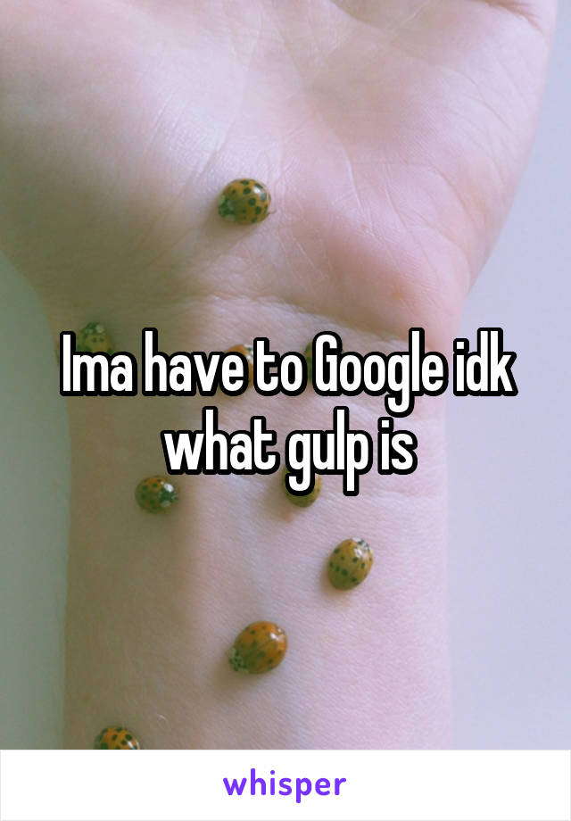 Ima have to Google idk what gulp is