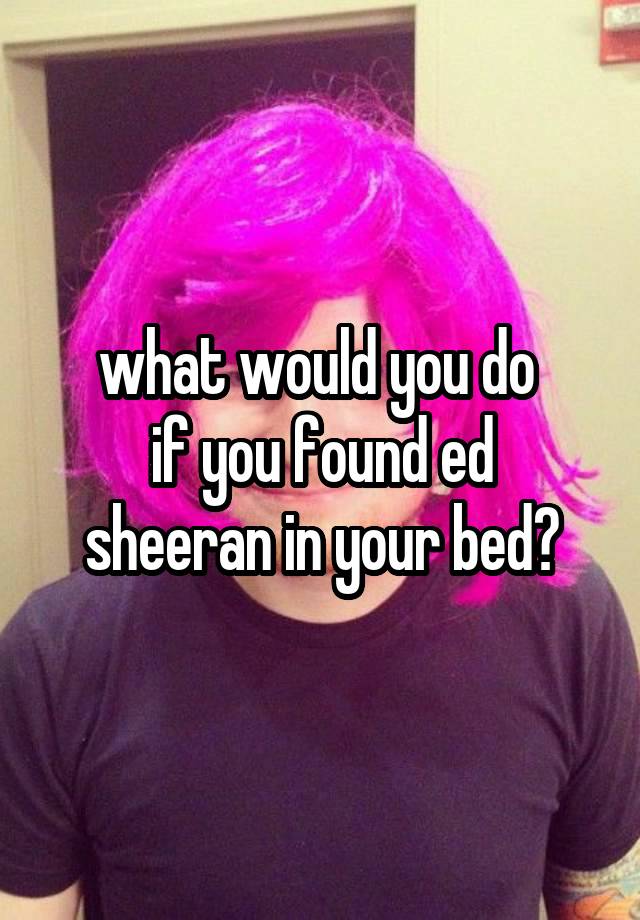 what would you do 
if you found ed sheeran in your bed?