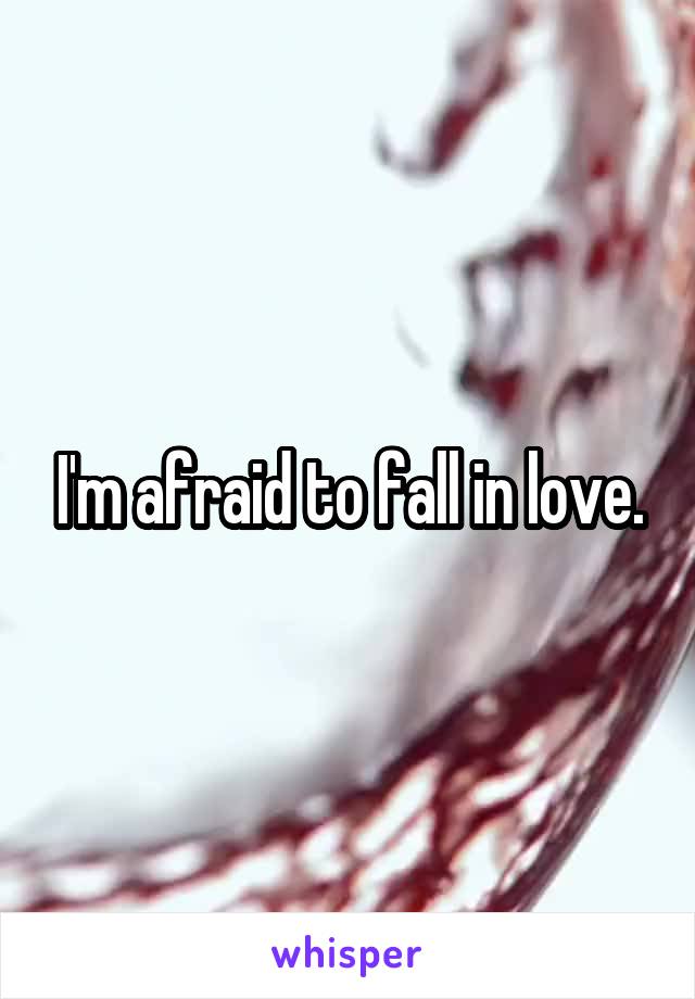 I'm afraid to fall in love.