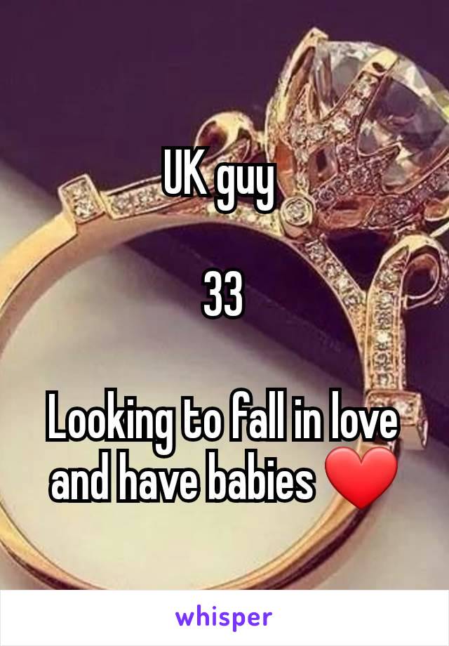 UK guy 

33

Looking to fall in love and have babies ❤