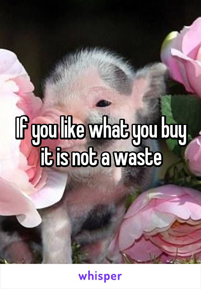 If you like what you buy it is not a waste