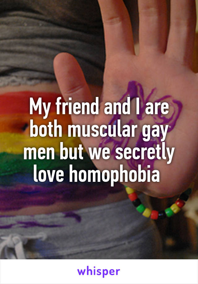 My friend and I are both muscular gay men but we secretly love homophobia 