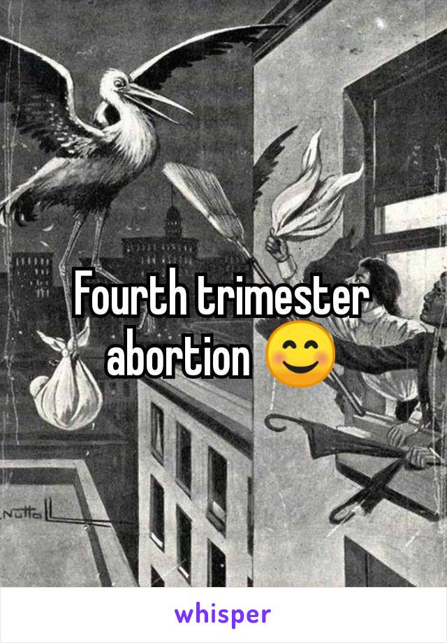 Fourth trimester abortion 😊