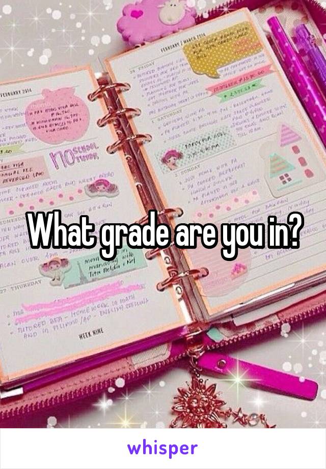 What grade are you in?