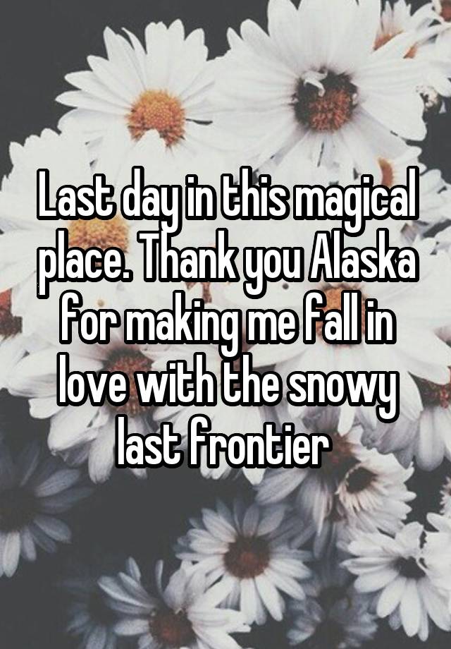 Last day in this magical place. Thank you Alaska for making me fall in love with the snowy last frontier 