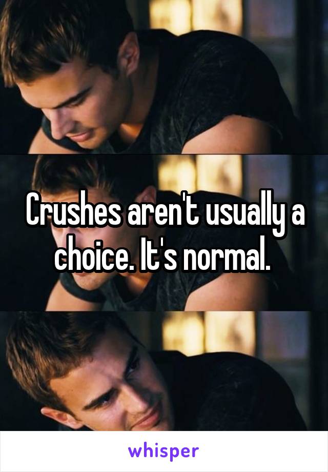 Crushes aren't usually a choice. It's normal. 