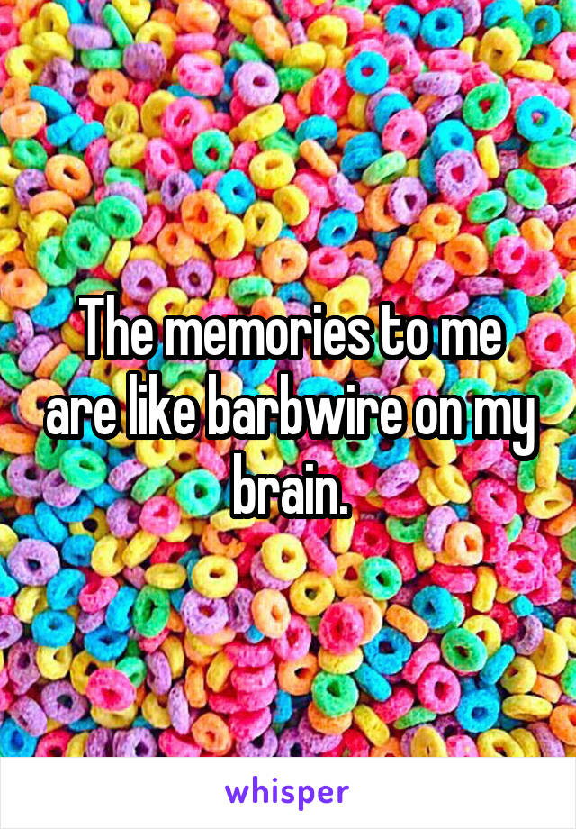 The memories to me are like barbwire on my brain.