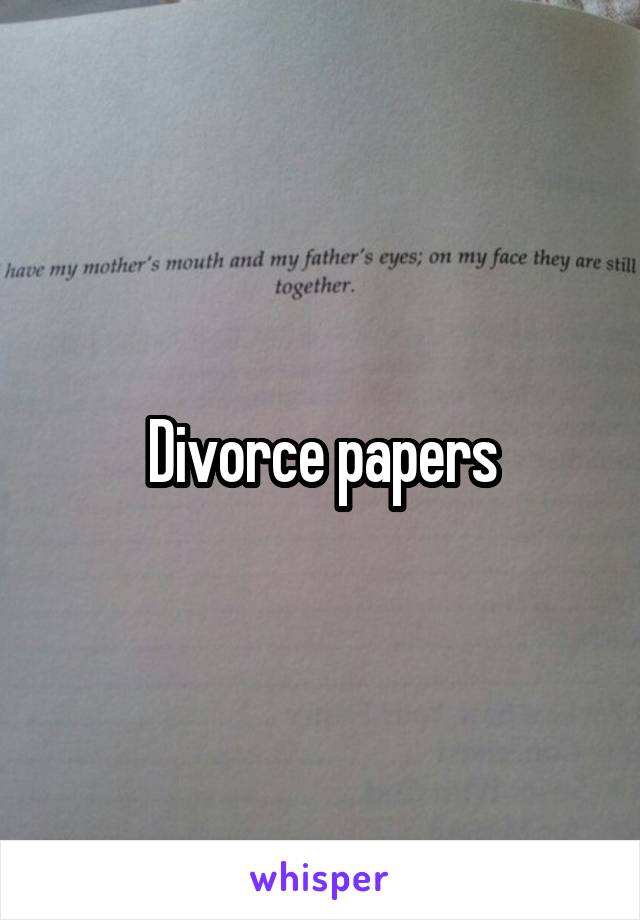 Divorce papers