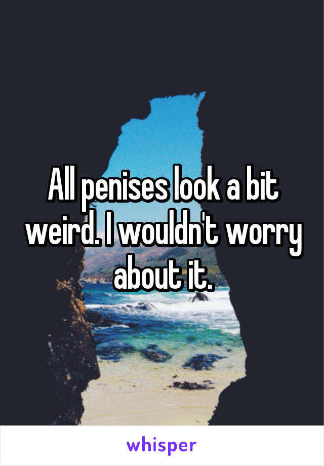 All penises look a bit weird. I wouldn't worry about it.