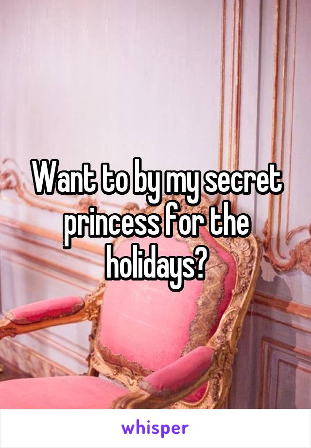 Want to by my secret princess for the holidays?