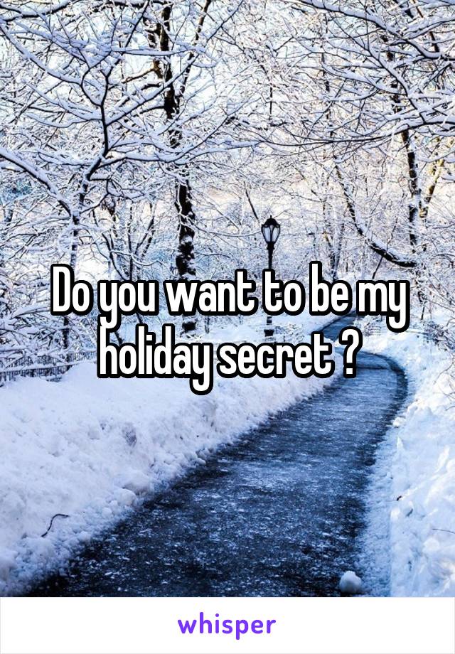 Do you want to be my holiday secret ?