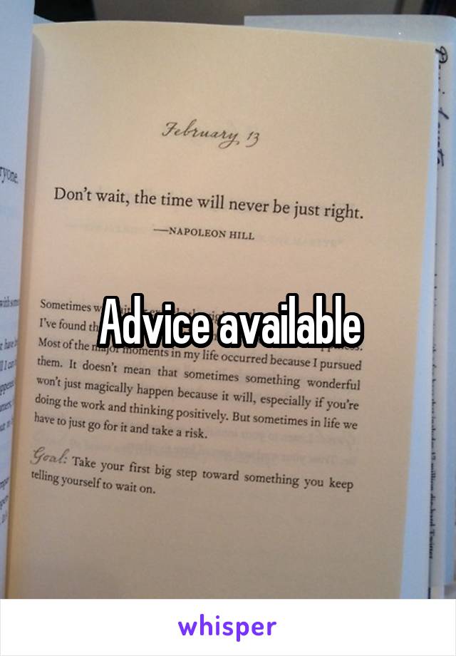 Advice available