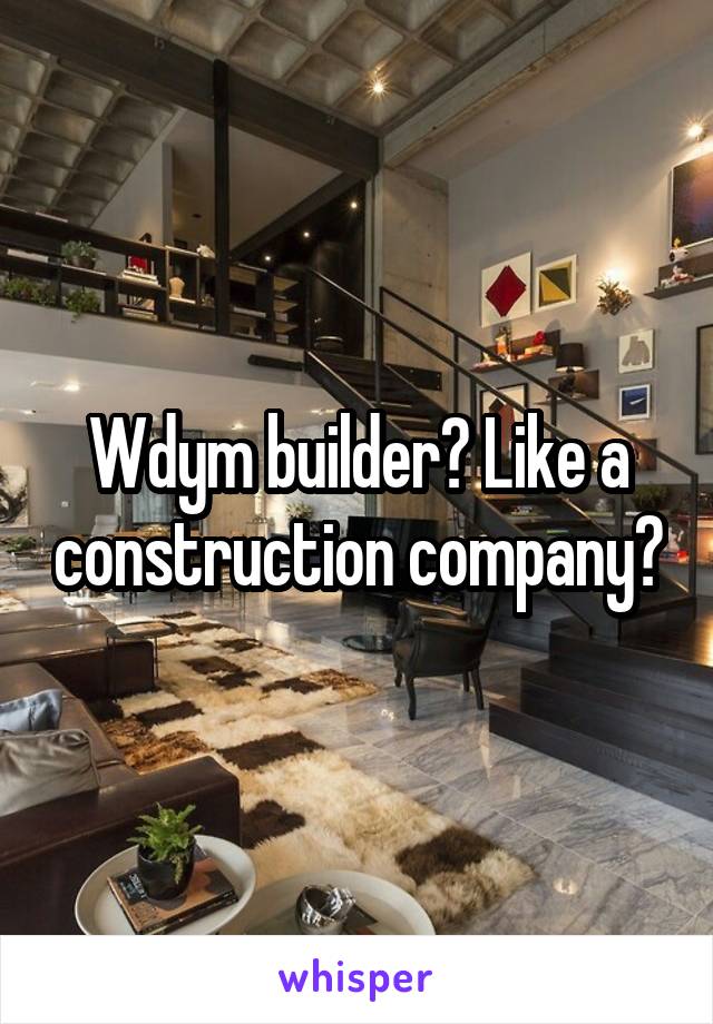 Wdym builder? Like a construction company?