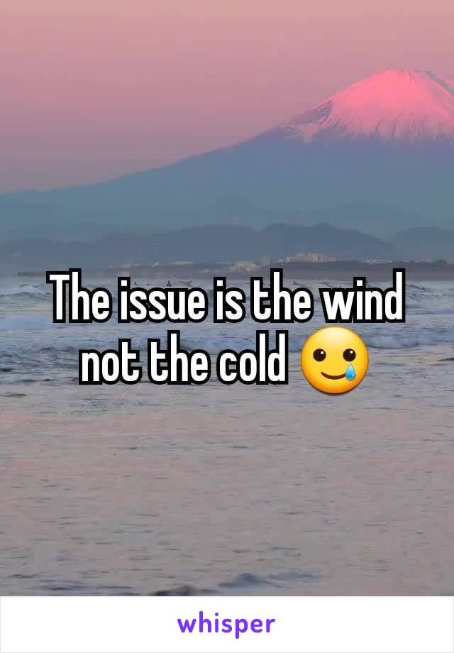 The issue is the wind not the cold 🥲