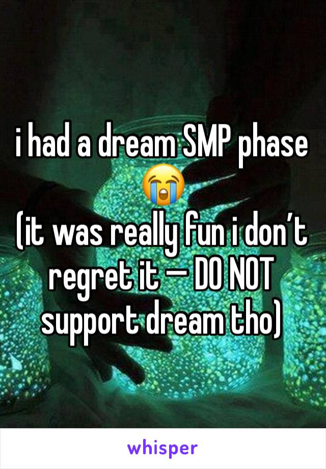 i had a dream SMP phase 😭
(it was really fun i don’t regret it — DO NOT support dream tho)