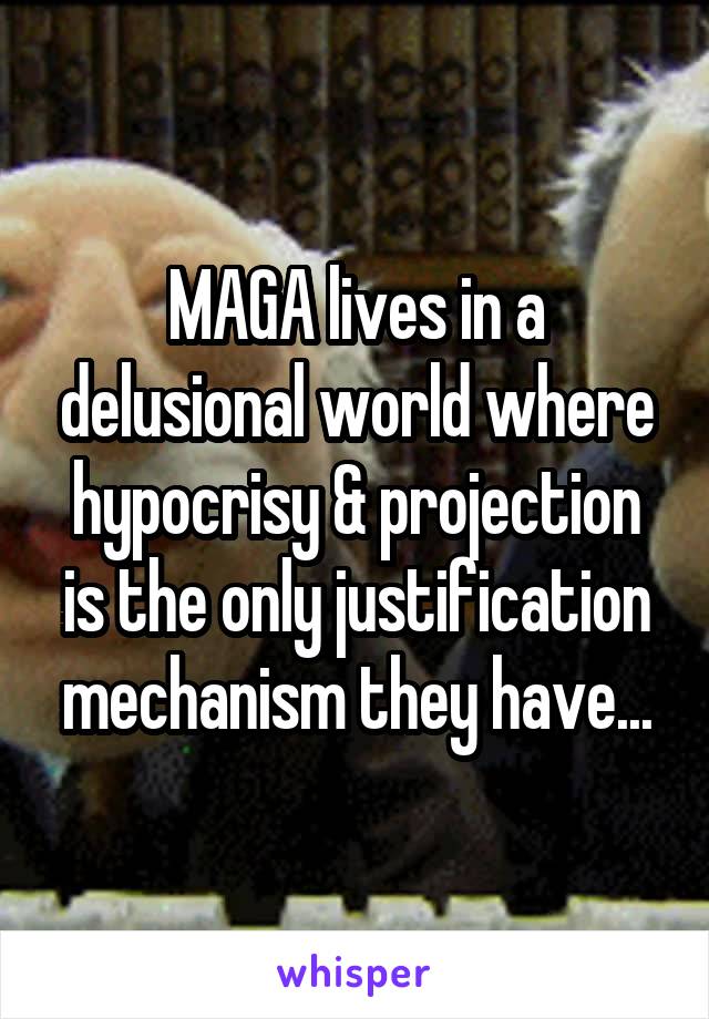 MAGA lives in a delusional world where hypocrisy & projection is the only justification mechanism they have...