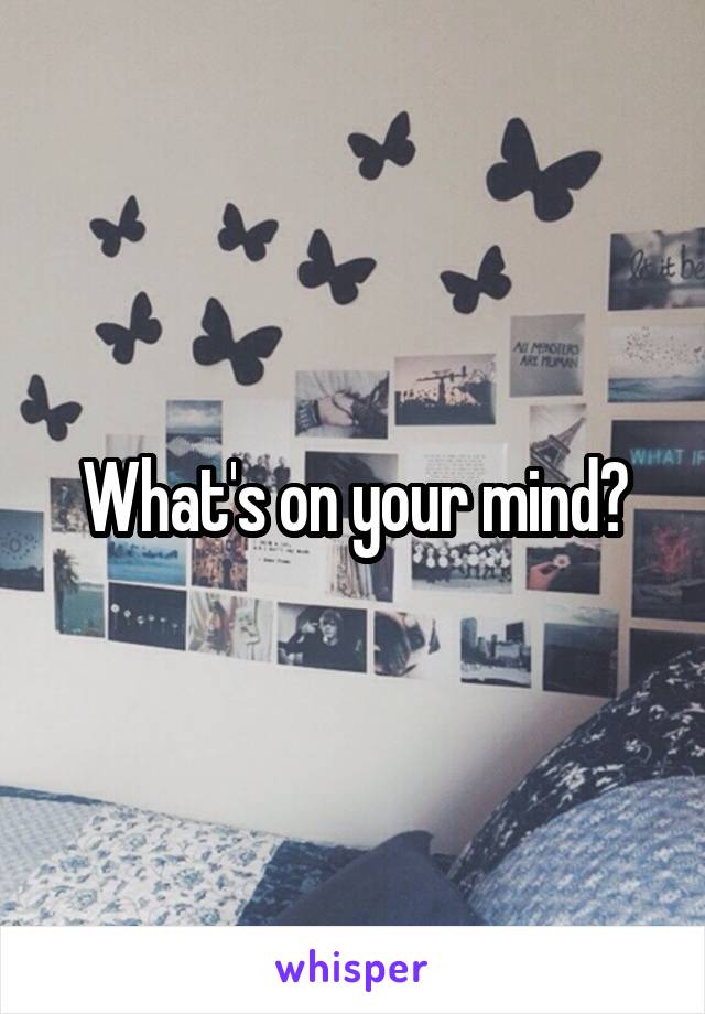 What's on your mind?