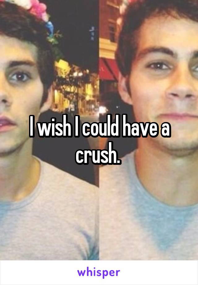 I wish I could have a crush. 