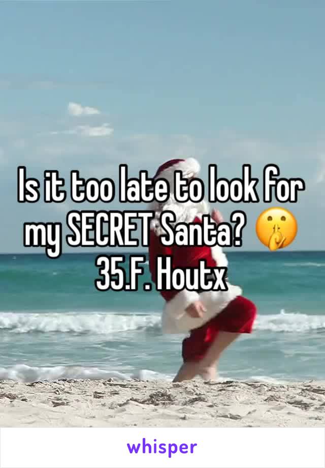 Is it too late to look for my SECRET Santa? 🤫 35.F. Houtx 