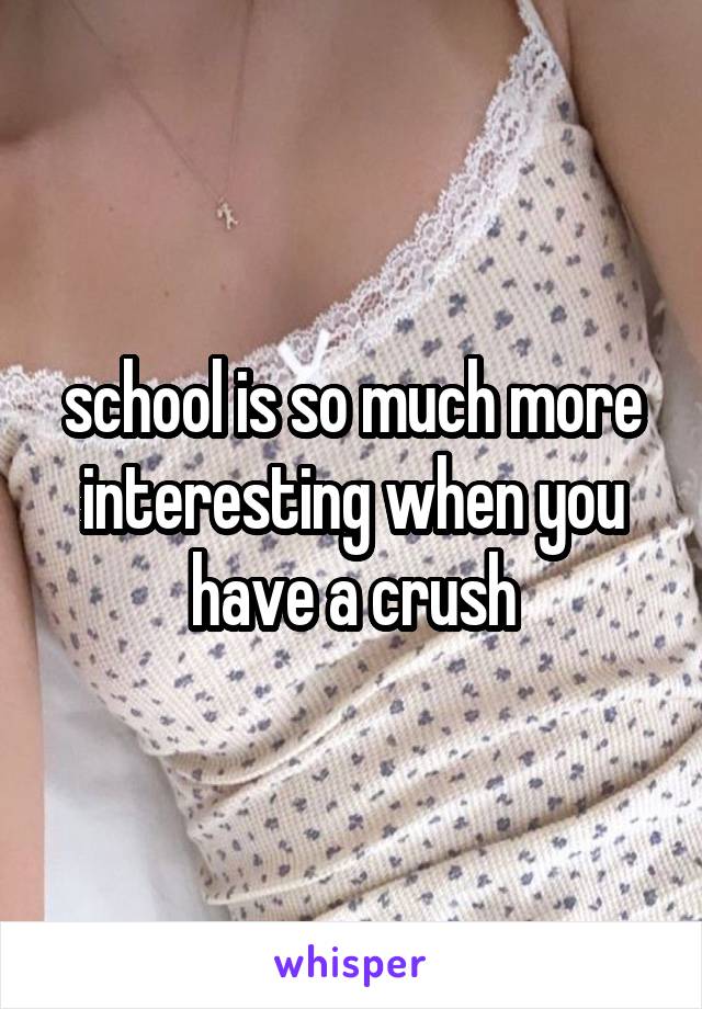 school is so much more interesting when you have a crush