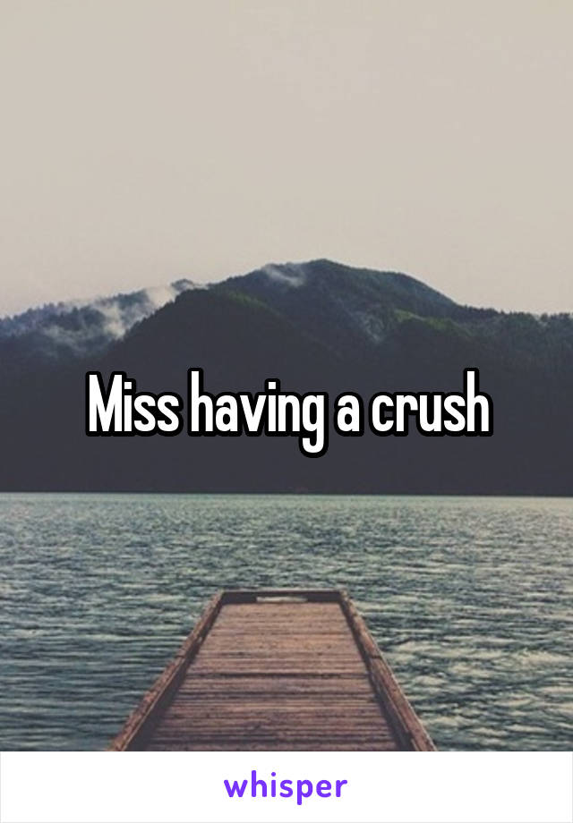 Miss having a crush