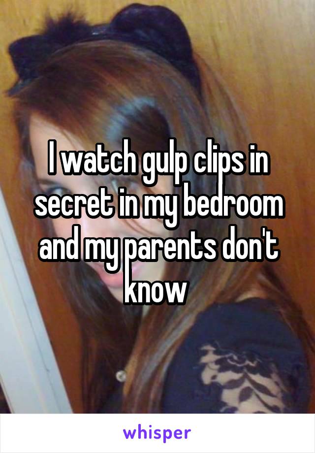 I watch gulp clips in secret in my bedroom and my parents don't know 