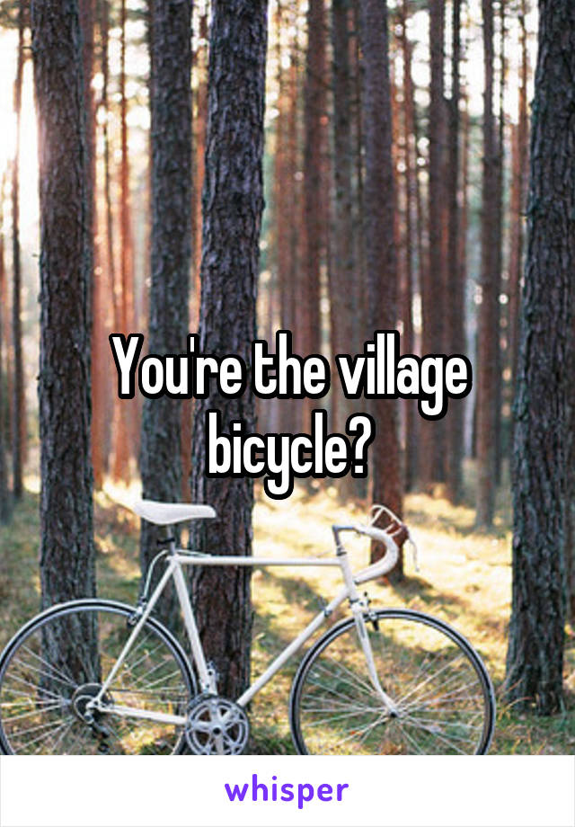 You're the village bicycle?