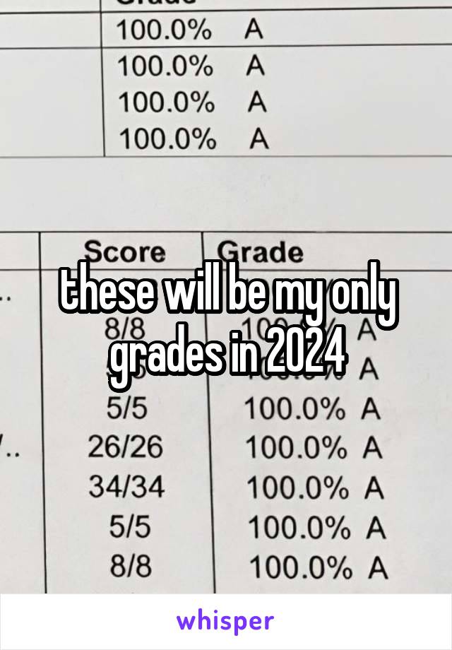 these will be my only grades in 2024