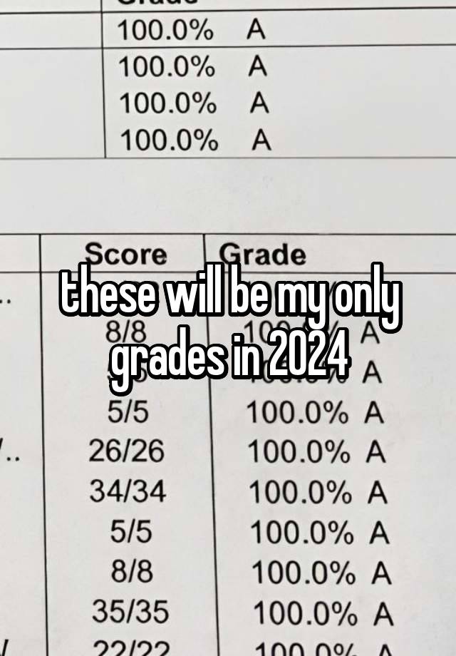 these will be my only grades in 2024