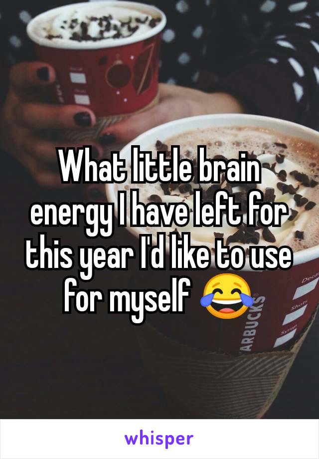 What little brain energy I have left for this year I'd like to use for myself 😂