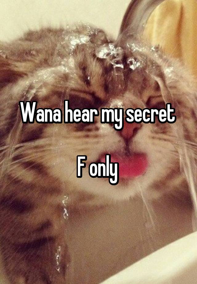 Wana hear my secret 

F only 