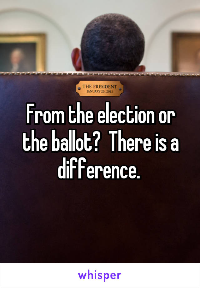From the election or the ballot?  There is a difference. 