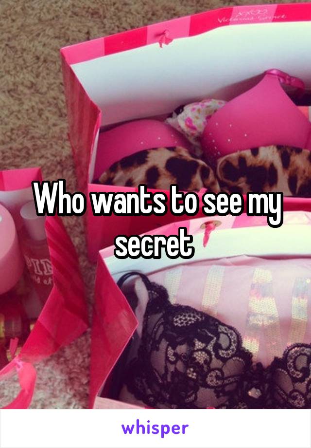 Who wants to see my secret 