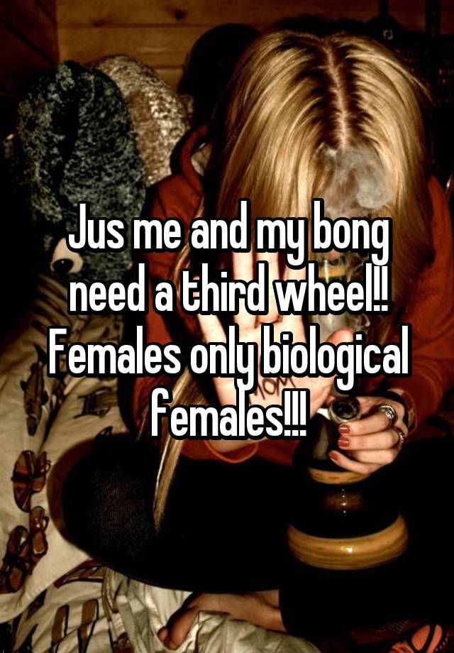 Jus me and my bong need a third wheel!! Females only biological females!!!