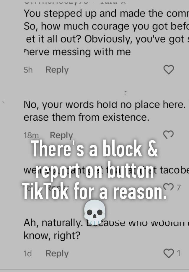 There's a block & report on button TikTok for a reason. 💀