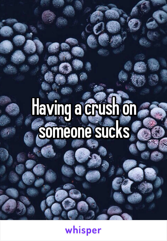 Having a crush on someone sucks