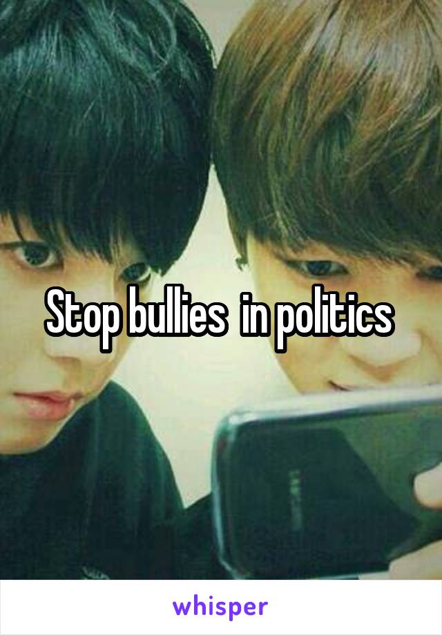 Stop bullies  in politics 