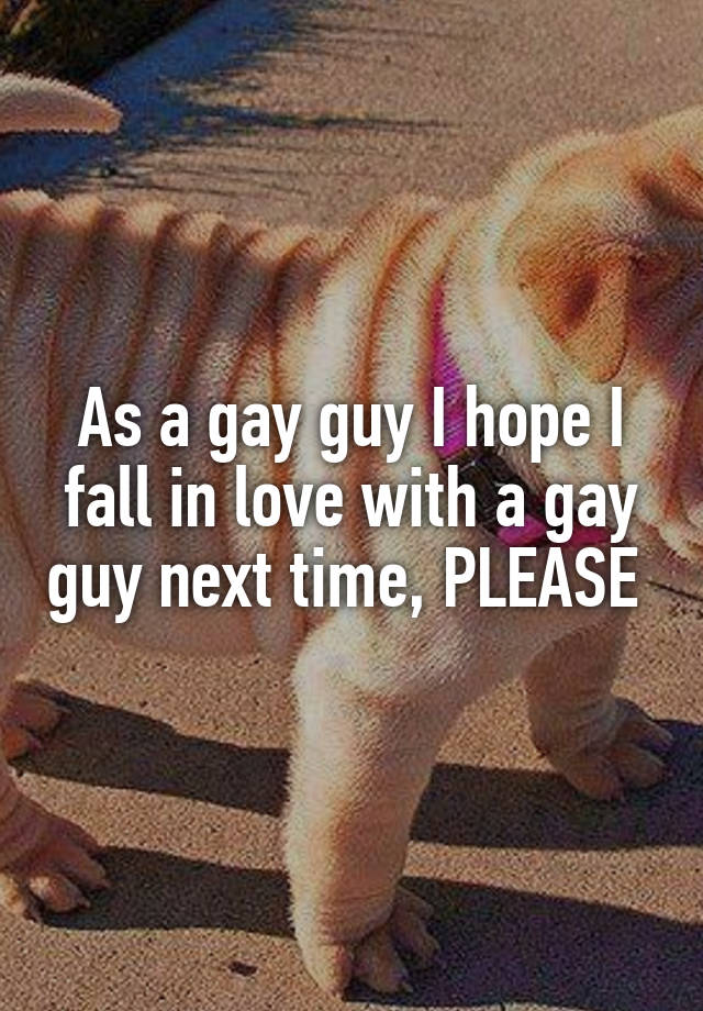 As a gay guy I hope I fall in love with a gay guy next time, PLEASE 