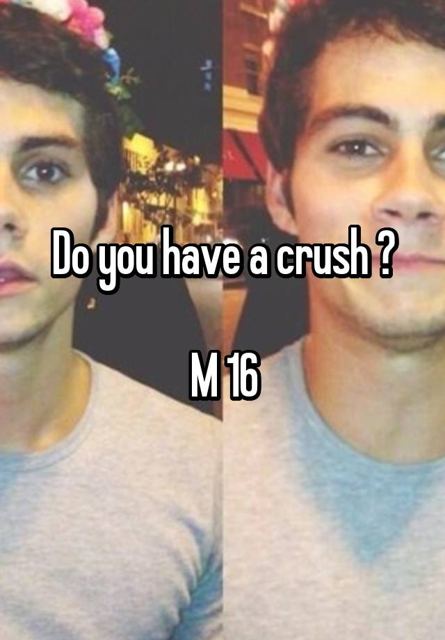 Do you have a crush ?

M 16