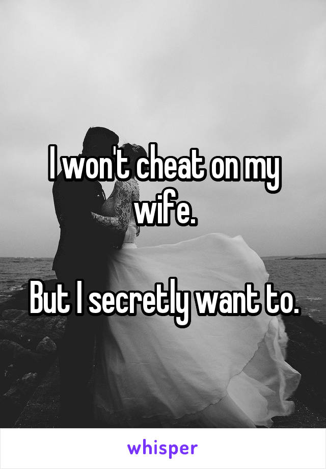 I won't cheat on my wife.

But I secretly want to.