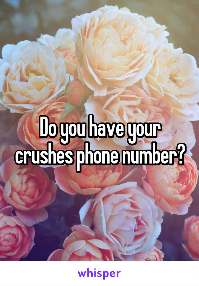 Do you have your crushes phone number?