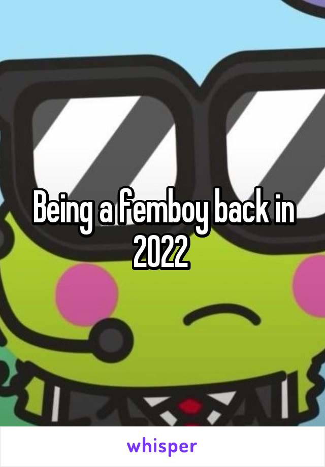 Being a femboy back in 2022 