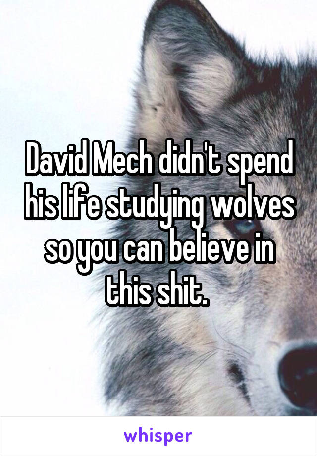 David Mech didn't spend his life studying wolves so you can believe in this shit. 
