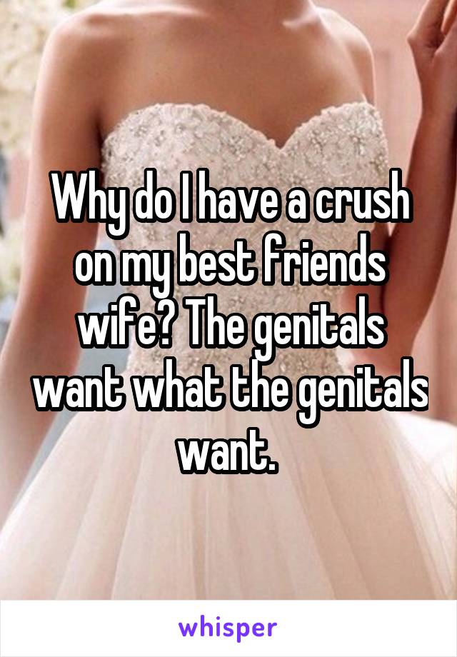 Why do I have a crush on my best friends wife? The genitals want what the genitals want. 