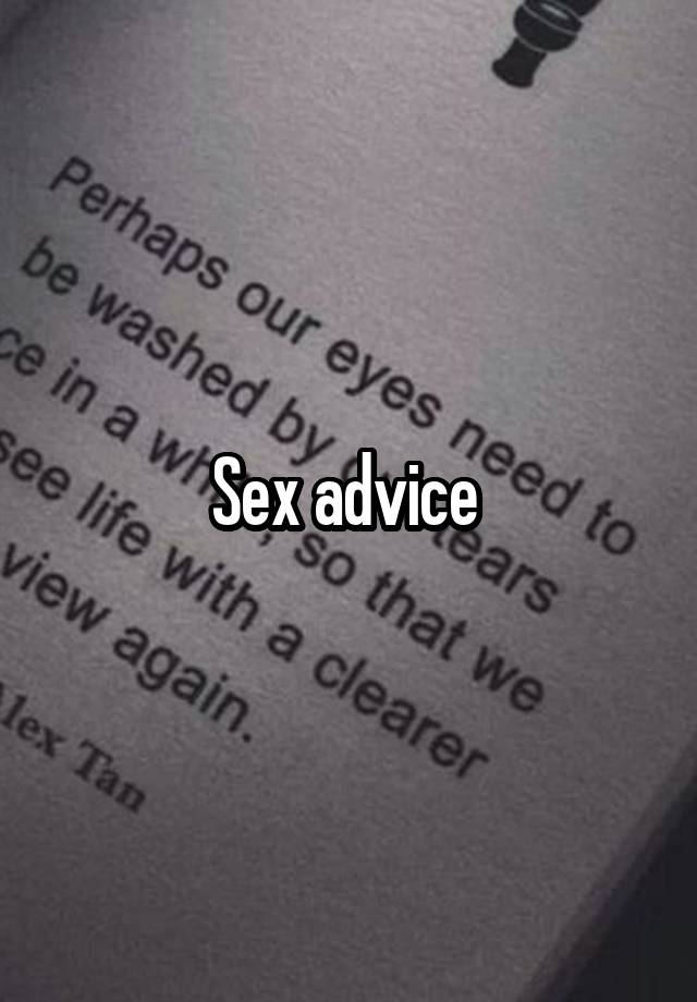 Sex advice 