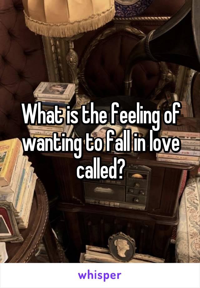 What is the feeling of wanting to fall in love called?