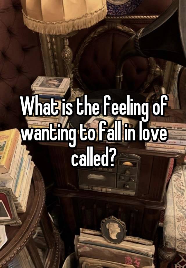 What is the feeling of wanting to fall in love called?