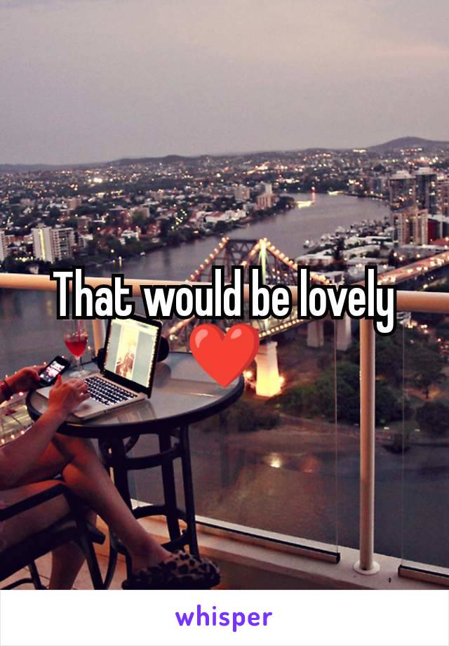 That would be lovely ❤️