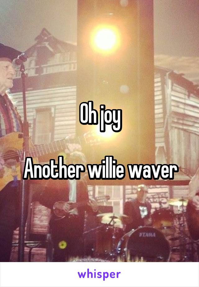 Oh joy

Another willie waver