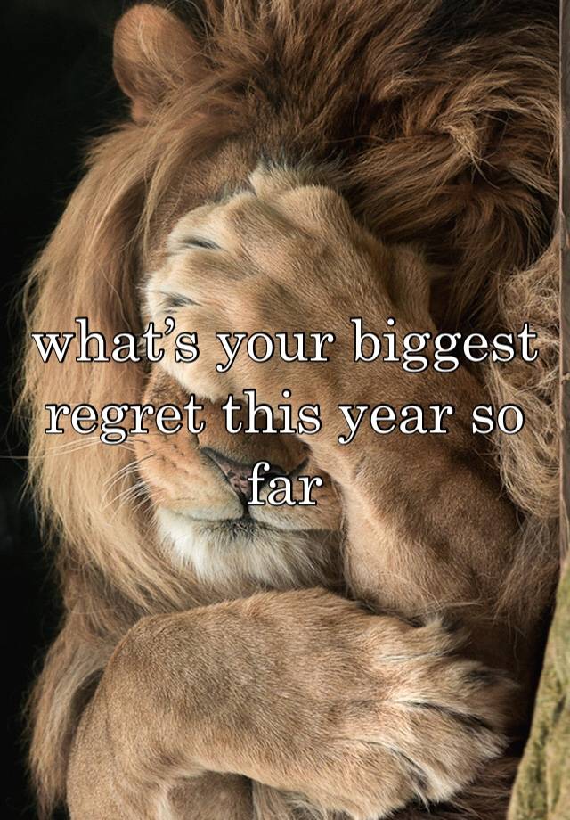 what’s your biggest regret this year so far